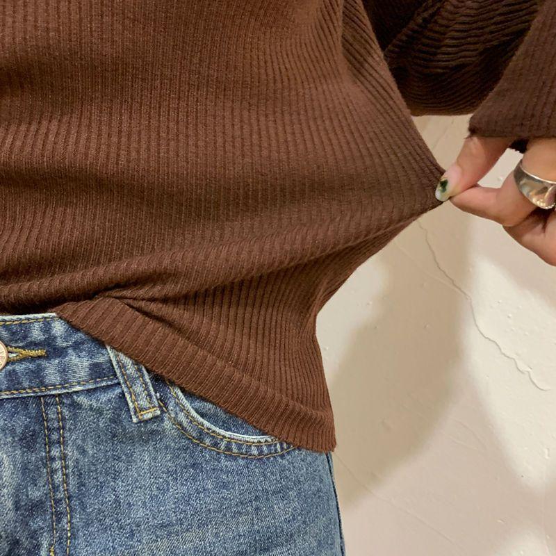 Turtleneck Pullovers Sweaters Women Autumn Winter Knitted Shirts Solid Color Long Sleeve Slim-fit Tight Jumper Tops