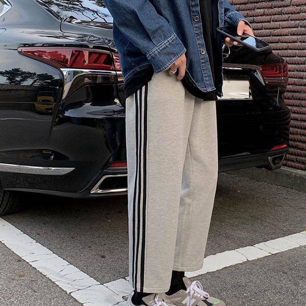 Мужские спортивные штаны, повседневные брюки, прямые свободные спортивные штаны большого размера, студенческие спортивные брюки