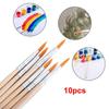 10pcs Gifts Art Supplies Wood Handle Painting Pen Hook Line Pen Paint Brushes Drawing Brush