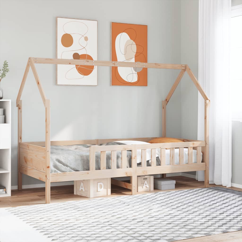 Kids House Bed 80 x 200 cm Solid Pine Wood