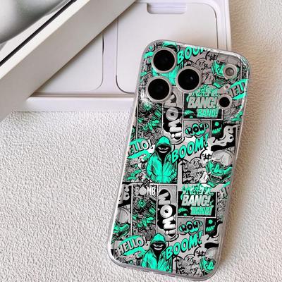 Крутой чехол для телефона в стиле аниме-граффити для iPhone 17 16 15 14 13 12 Pro Max Plus С магнитным прозрачным чехлом Беспроводная зарядка