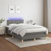 VidaXL Bed Slat Base with Mattress and LEDs, Upholstered Bed, Double Bed, Adult Bedroom Interior Bed, 3133702
