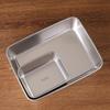 1PC Stainless Steel Plate With Lid Rectangular Food Storage Pan Commercial Dish Tray Large Refreshing Lunch Box Container
