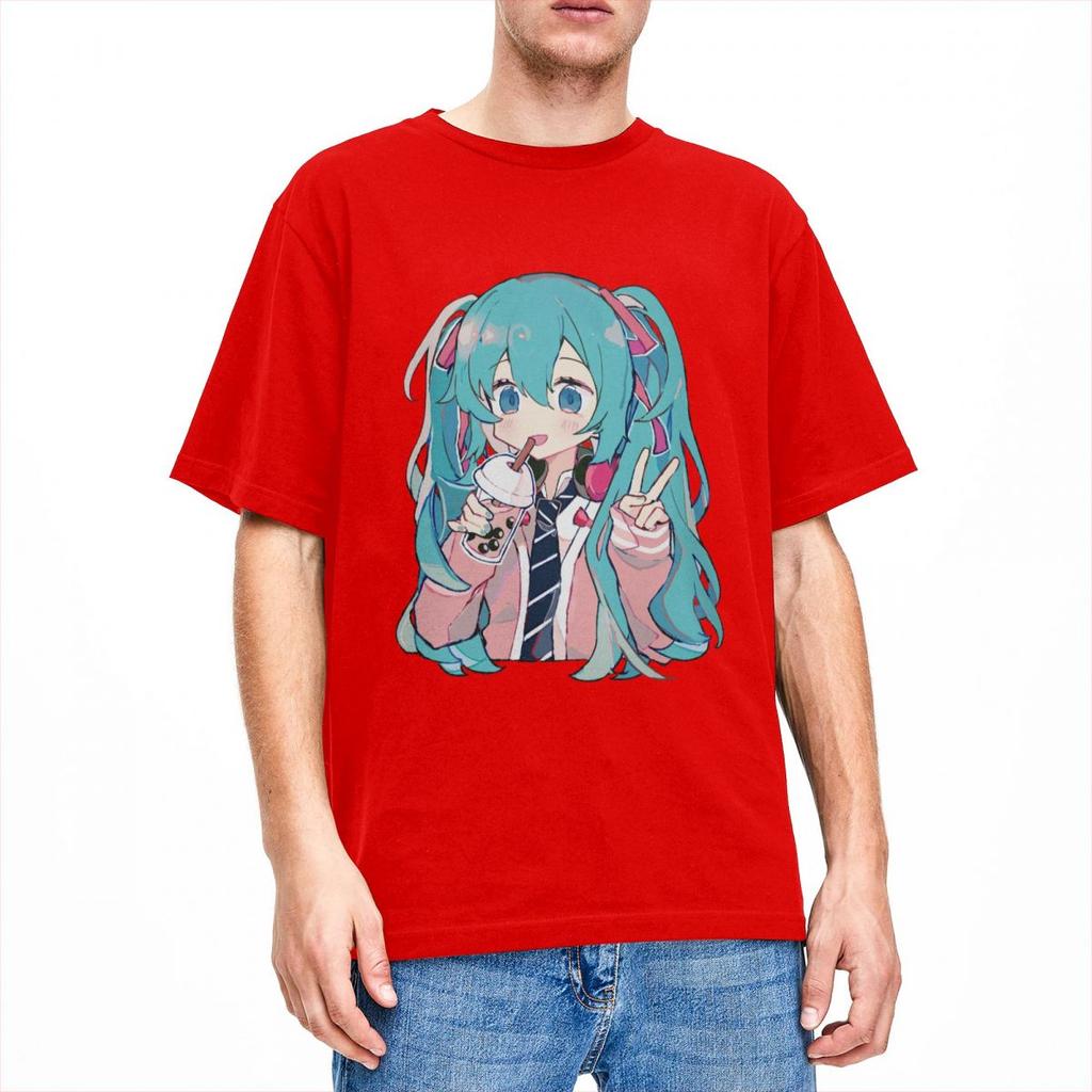 Футболка Boba Tea Miku унисекс для женщин, новинка, хлопковые футболки с круглым вырезом и коротким рукавом, новое поступление, одежда унисекс