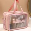 Double Layer Dry Wet Separation PU Women Travel Storage Bag Makeup Bag Organizer Bags Waterproof Washbag Cosmetic Cases