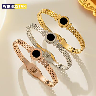 1 шт. Мужской и женский модный браслет из нержавеющей стали с римскими цифрами для свиданий, путешествий, банкетов, вечеринок, фестивалей, подарки для нарядов