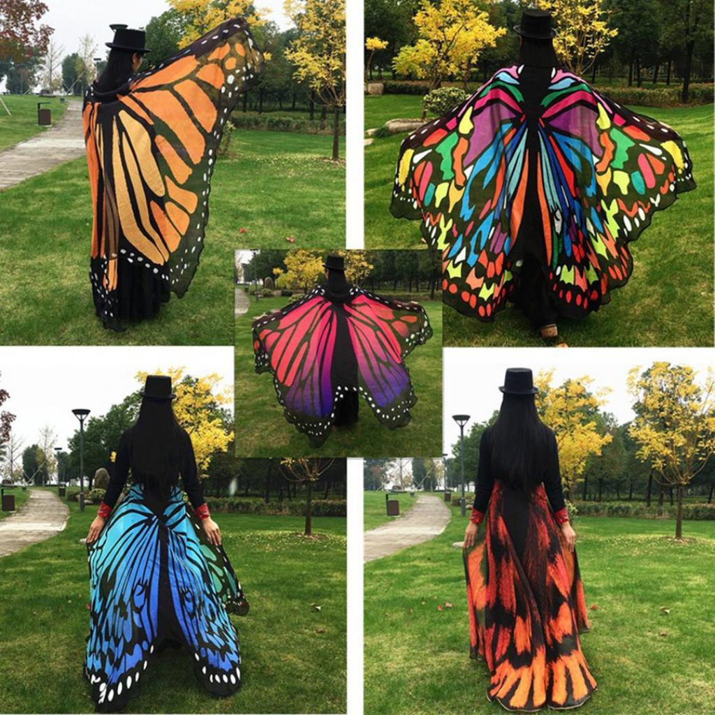 Fashion Butterfly Wing Beach Towel Cape Scarf for Women Christmas Halloween Gift ADM