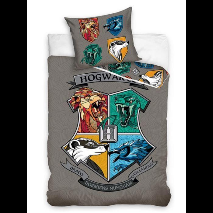 Parure de lit Harry Potter - Maisons 100% coton 140x200 cm