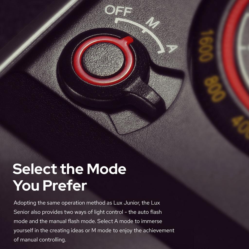 Godox Lux Senior Retro Camera Flash GN14 Color Temperature 6000K Auto & Manual Flash Modes 11-164