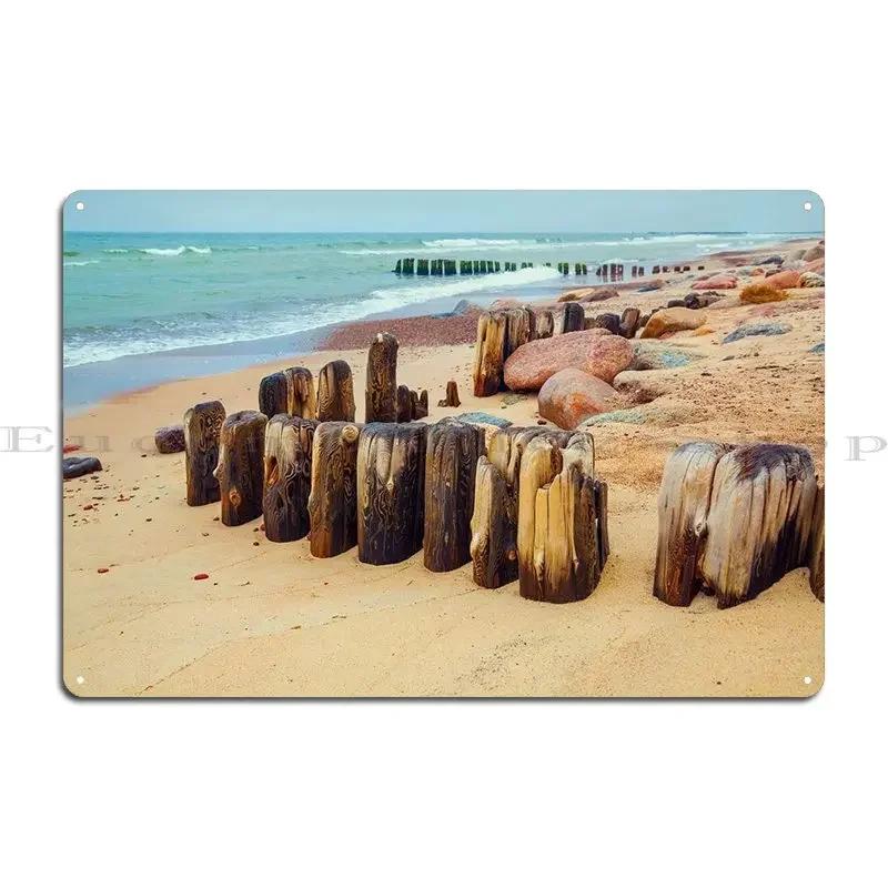 Desert Beach With Old Wood Metal Plaque Poster Rusty Customize Customize Funny Party Tin Sign Poster