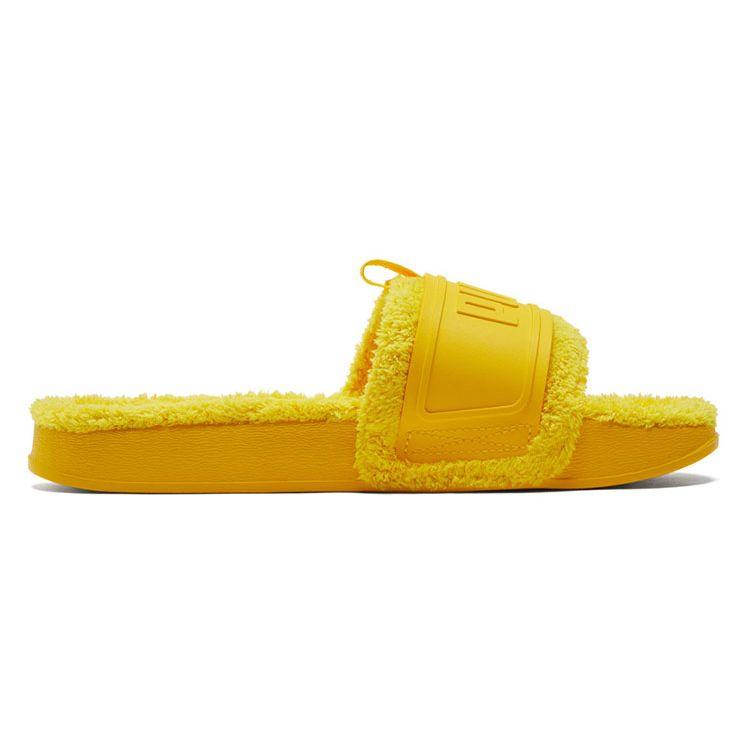 Puma Leadcat Ylm Slide Winter Thick Sole Plush Sports Slide Sandals Unisex Sandals Yellow 384411-02