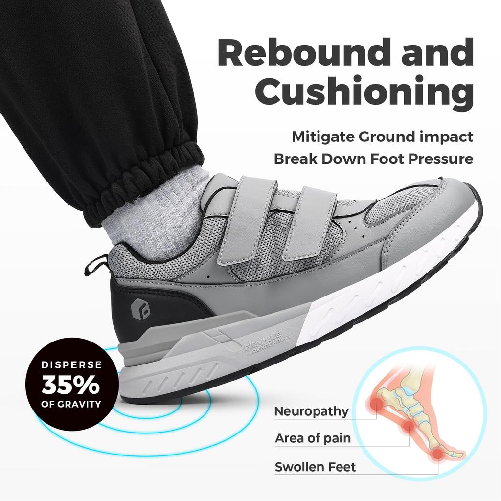 Широкие 2E 4E для ходьбы, толстые, для бега, удобные для ухода за ногами, которые наносят вред вашим ногам [FitVille] Мужская обувь, подошва, кроссовки, обувь, одежда, липучка, обувь, липучка,