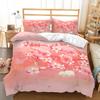 Cherry Blossoms Duvet Cover King/Queen Size,Japanese Sakura Tree Pink Floral Spring Vintage Cultural Bedding Set for Women Girls