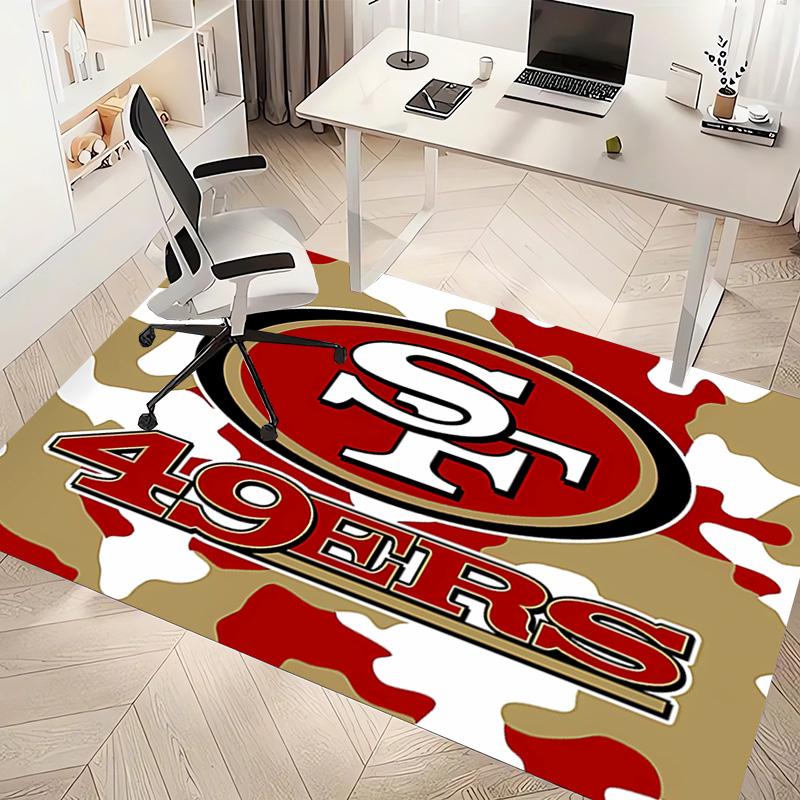 1pc San Francisco 49ers LOGO Print Area Rug - Soft, Washable Non-Slip Indoor Mat, Living Room, Home Office Decorative Rug,Office Decorative