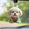 Cute Puppy Pendant Car Mirror Hanging Ornament Acrylic Dog Keychain Christmas Tree