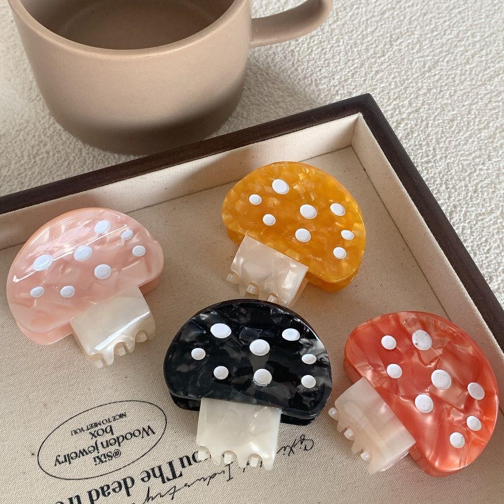 Cartoon Acetic Acid Mushroom Hair Claw Y2k Small Shark Clip Cute Cute Hair Clip Daily
