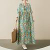 Short Sleeve Plus Size Cotton Vintage Floral New In Dresses for Women Casual Loose Long Summer Dress