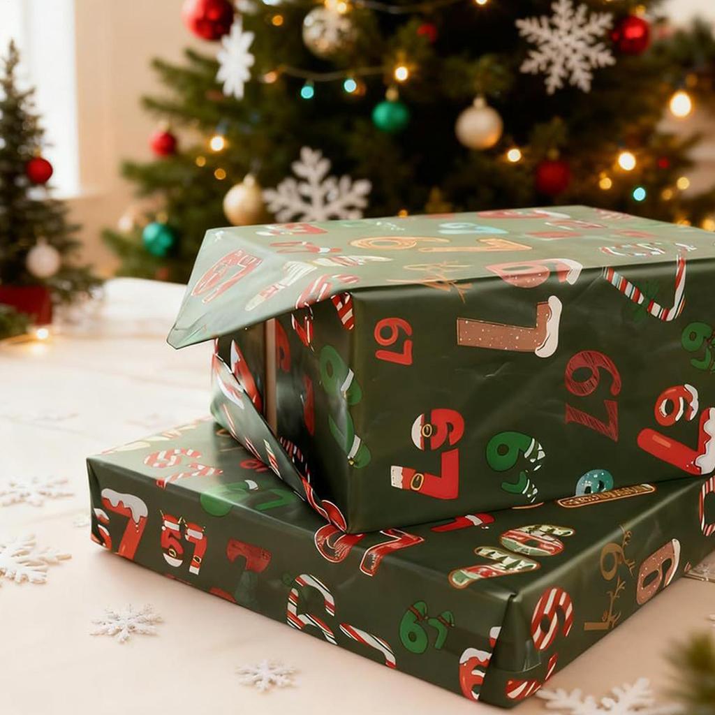 Christmas Gift Wrapping Paper Holiday Gift And Candy Wrapping Roll Christmas Santa Claus Holiday Gift Wrapping Sheets Roll