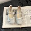 Модные универсальные повседневные туфли Мэри Джейн с ретро-бантом женские 2025 лето классические темпераментные балетки туфли с открытым верхом