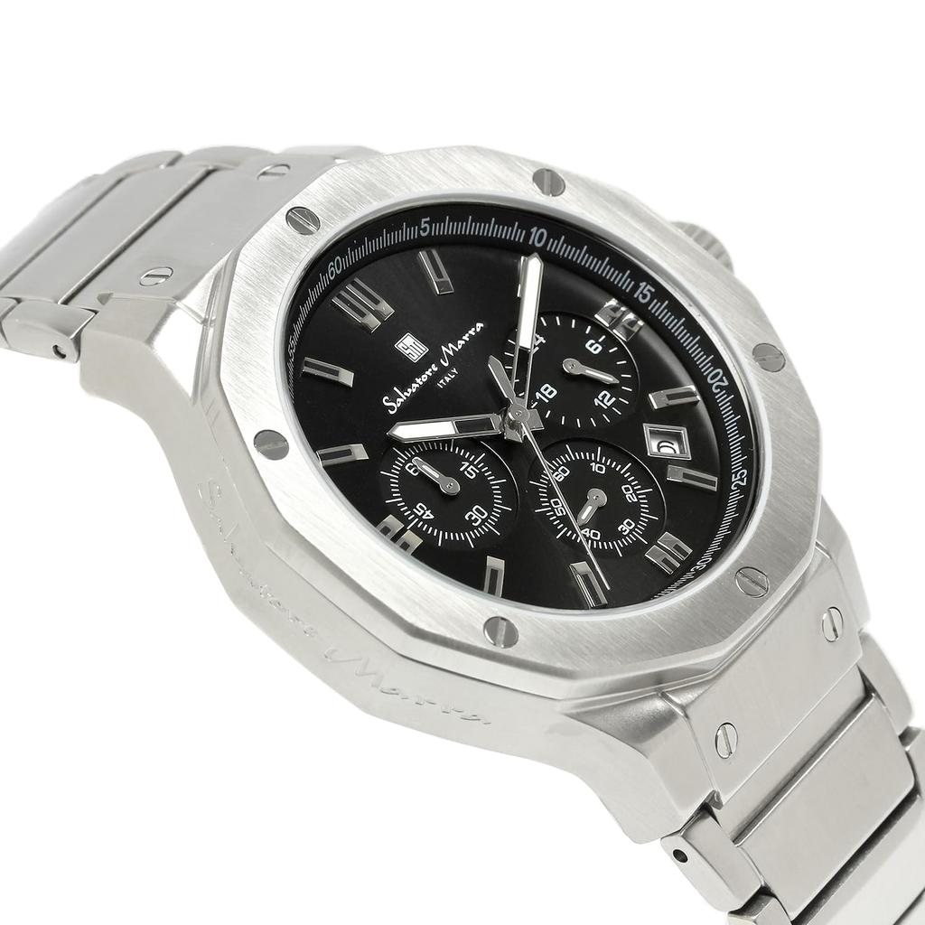 [Salvatore Mara] Men's Chronograph 10 ATM Water Resistant Business 20th Anniversary Limited Model SM18117SS (Black)
