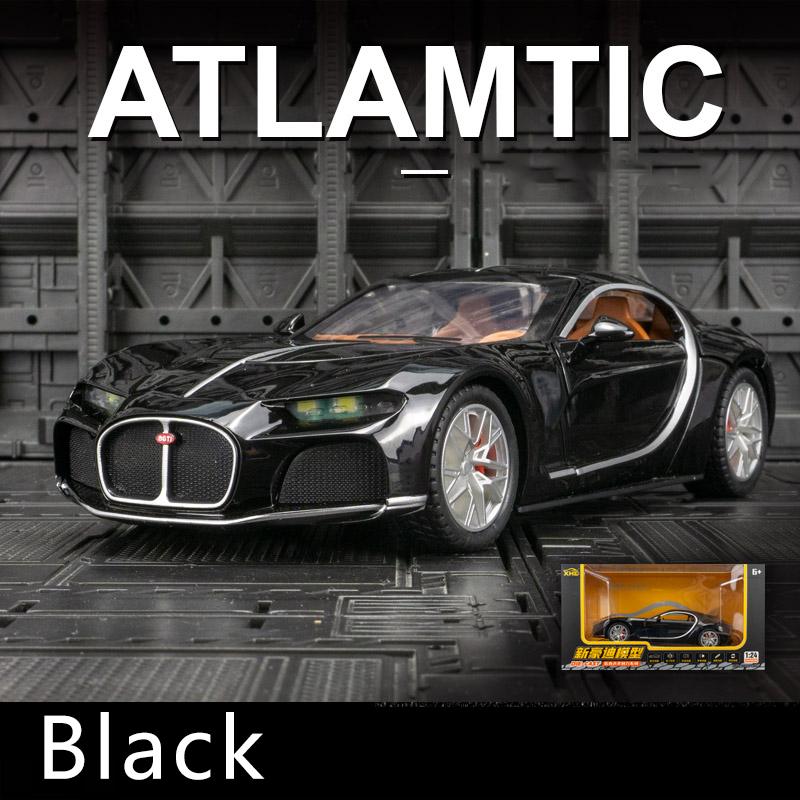 1/24 масштаб Bugatti Atlantic Supercar, литая под давлением модель автомобиля, игрушечный автомобиль с откатным механизмом со звуком и светом для детей, коллекция подарков для мальчиков и девочек