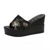 Summer Platform Women Slippers Mesh Flower 8.5cm High Heels Female Casual Shoes Wedges Fashion Fish Mouth Women's Roman Slides
