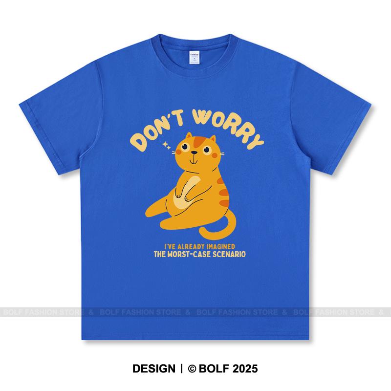 Женская футболка с принтом «Don't Worry» из 100% хлопка, свободные футболки с принтом «Chill», мужские летние топы, позитивная уличная одежда