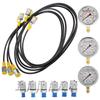 Excavator Hydraulic Pressure Test Kit with Testing Point Coupling and Gauge