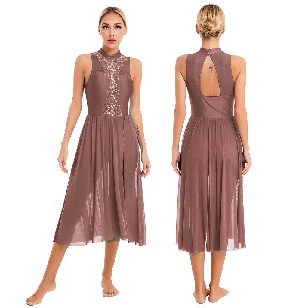 Женское асимметричное балетное платье со стразами, лирические современные танцевальные костюмы, сценическое трико, платье