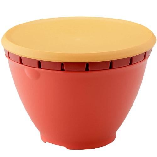 Liberalista Large Colander Set with Lid, Red, 22cm, Microwave Safe, Made in Japan