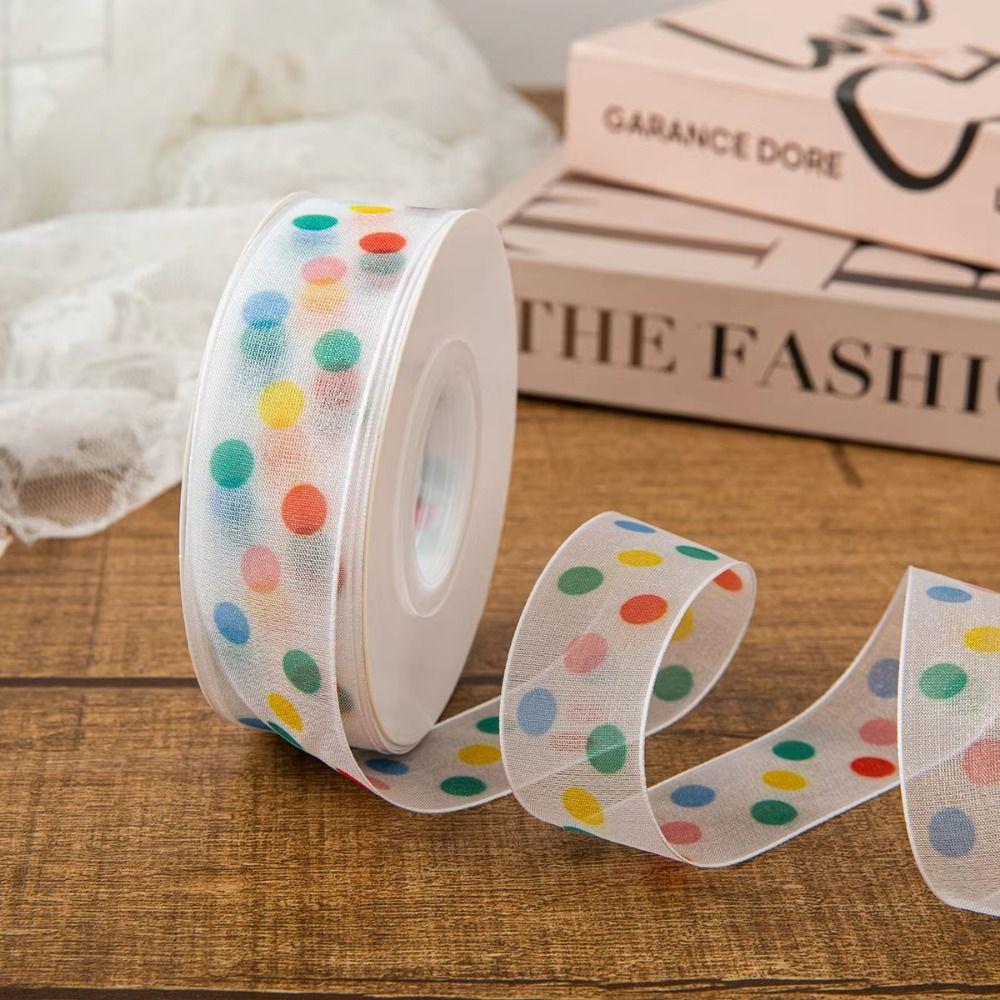 25 Yards Gift Box Wrapping Ribbon Colorful Birthday Cake Packing Ribbon  Party Decoration
