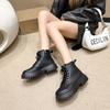 Fashion Women's Platform Short Boots 2025 Autumn and Winter Solid Color Classic Light Luxury Fashion Motorcycle Fashion Boots.