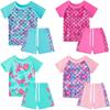 2024 Girls' Mermaid Two-Piece Swimsuit & Swim Trunks for Kids