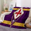 Fiorentina Football Crest Flannel Blanket, Soft Polyester, Modern Design, All-Season for Camping, Travel, Gifts for holidays or birthdays