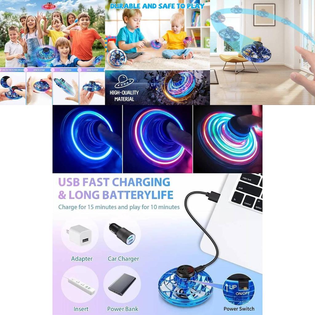 Customizable Led Glowing Ufo Fidget Spinner For Kids Stress Relief