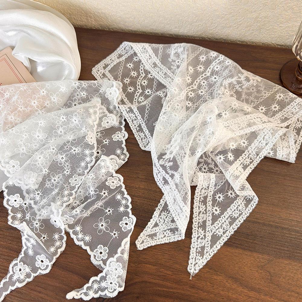Decorative Hair Accessories Simple Thin Sunscreen Headscarf DIY Vintage Floral Lace Neck Scarf Retro Print Hair Items Hairband