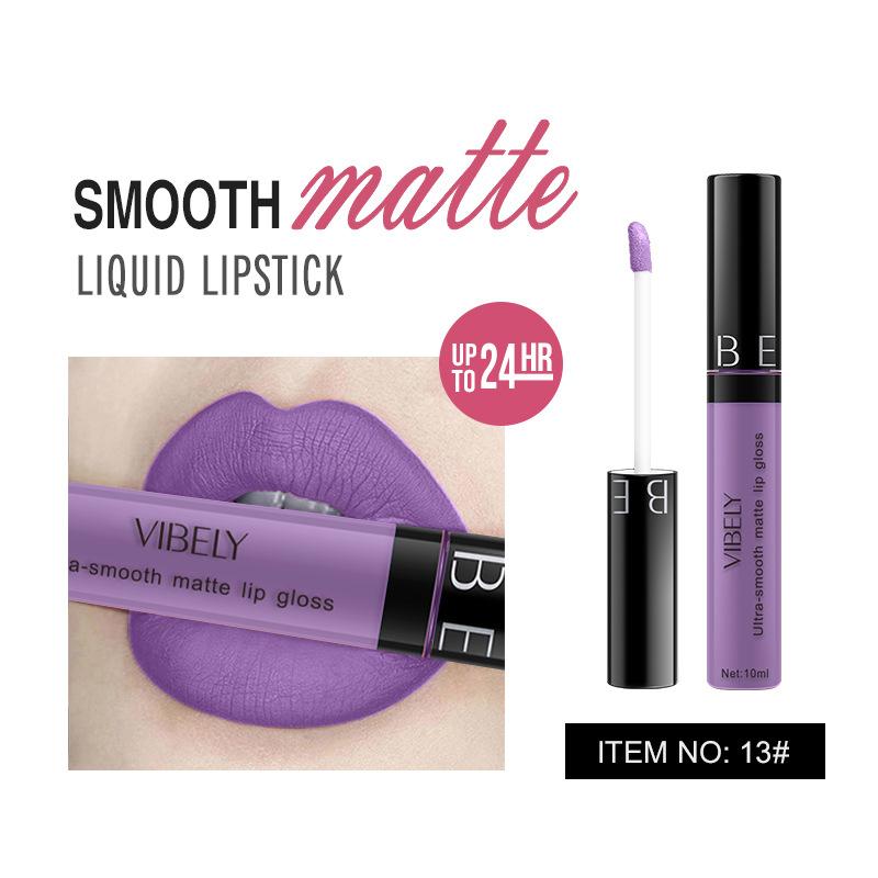 VIBELY Makeup Matte Anti-Stick Lip Glaze Несмываемая долговечная жидкая губная помада