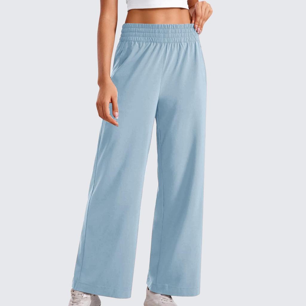 Женские повседневные спортивные штаны с эластичным поясом и широкими карманами