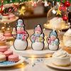 Indoor Holiday Fireplace Decor 3Pcs Christmas Wooden Tabletop Decor, Cute Snowman Gingerbread Man Figurines, Gift for Home Table Centerpiece,