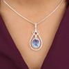 Tanzanite Gemstone 925 Stamped Silver Jewelry Zircon Pendant 1.73" Gift For Mom CZP-6-13