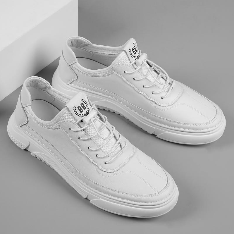 Высококачественная кожаная повседневная обувь для мужчин, дышащие кроссовки, модная белая мужская обувь для бега, отдыха, ходьбы, мужская минималистская обувь