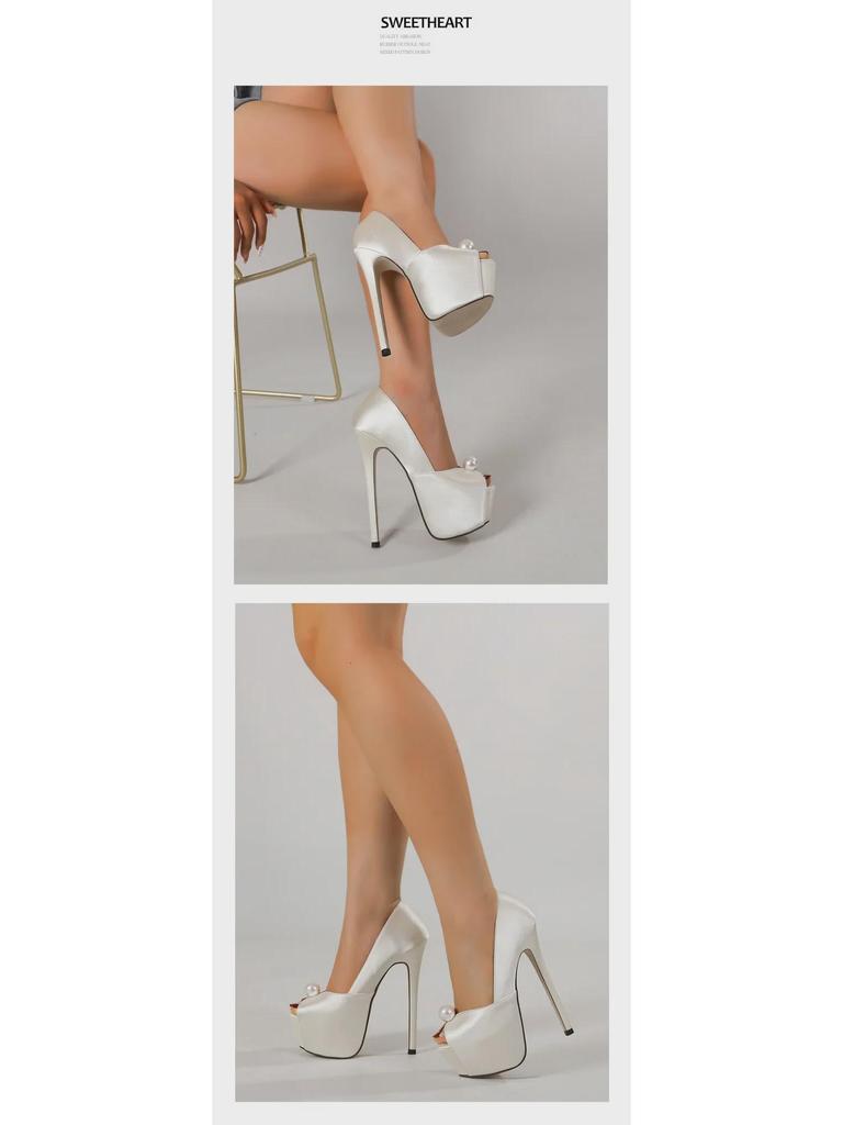 Стильные босоножки на платформе Stiletto Pearl – сексуальная водонепроницаемая обувь на высоком каблуке для женщин