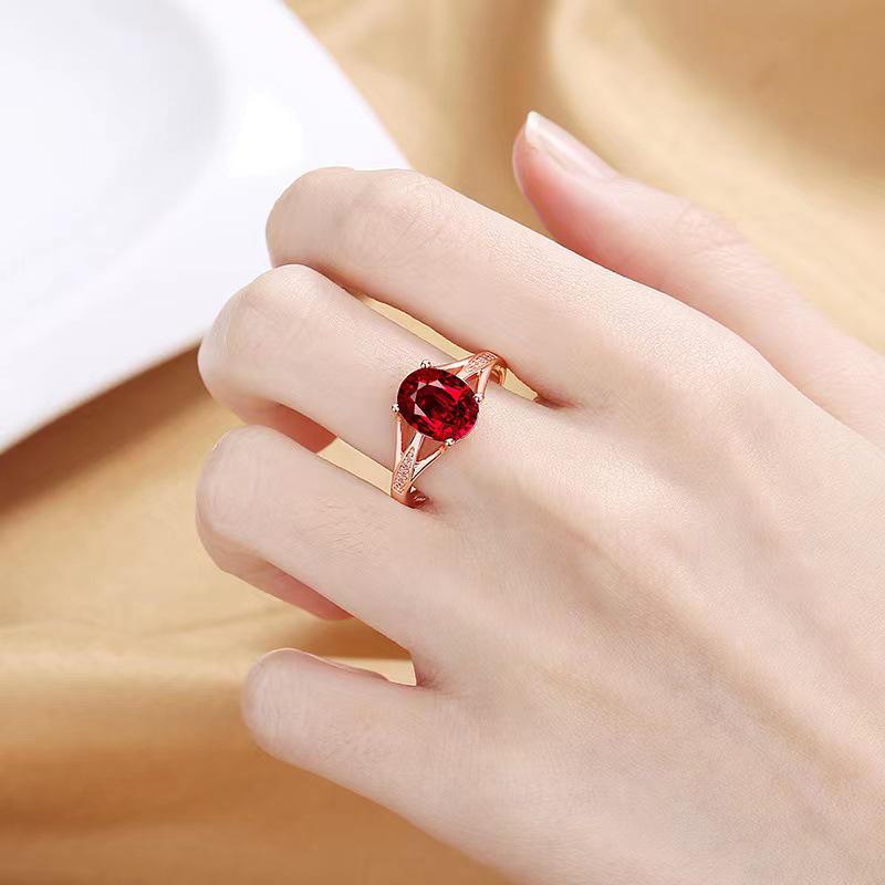 Elegant Adjustable Imitation Gemstone Ring: Emerald, Ruby, Sapphire Options for Women