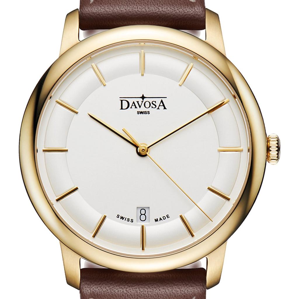 Watch 3 Hand Date Amaranto Swiss Made Brown [Davosa] 162.481.15 Men's