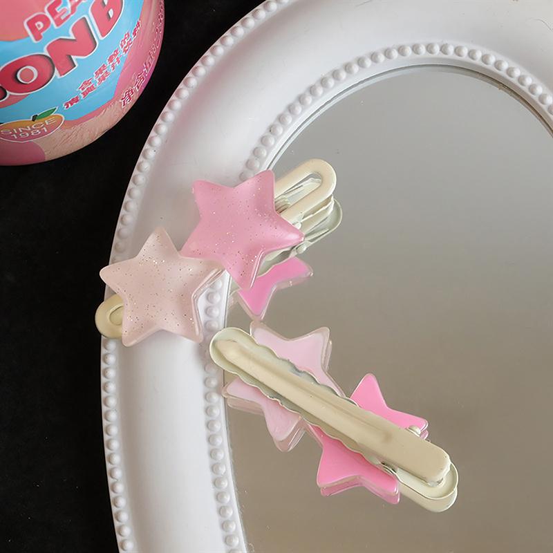 Милая милая шпилька со звездой, милая заколка для волос с пентаграммой, зажим для волос с утиным клювом, зажимы для боковой челки для девочек, аксессуары для волос Y2K
