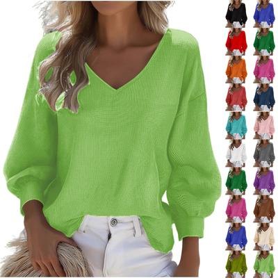 Женский повседневный модный свитшот с длинными рукавами, V-образным вырезом и кулиской