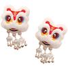 1 Pair Chinese Style Plush Dancing Lion Doll Hair Clips Tassels Cartoon Hairpins Alligator Clips Hanfu Hair Accessories
