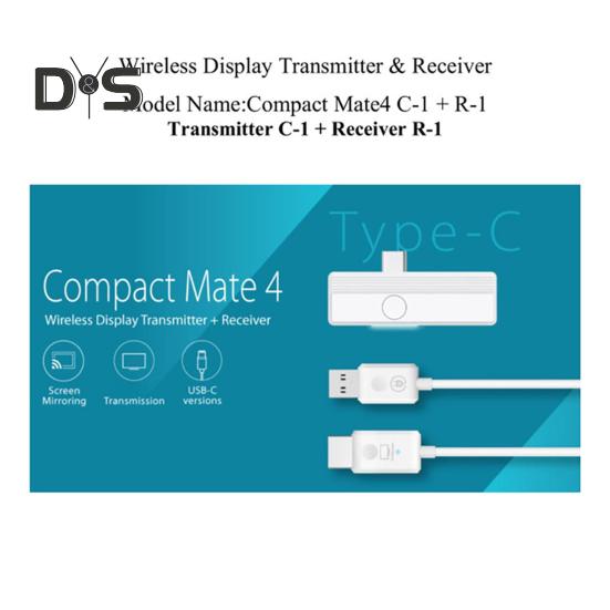 Беспроводной передатчик и приемник видео Type-C для iPhone Screen Mirroring Передатчик для расширения экрана Mirroring и многого другого