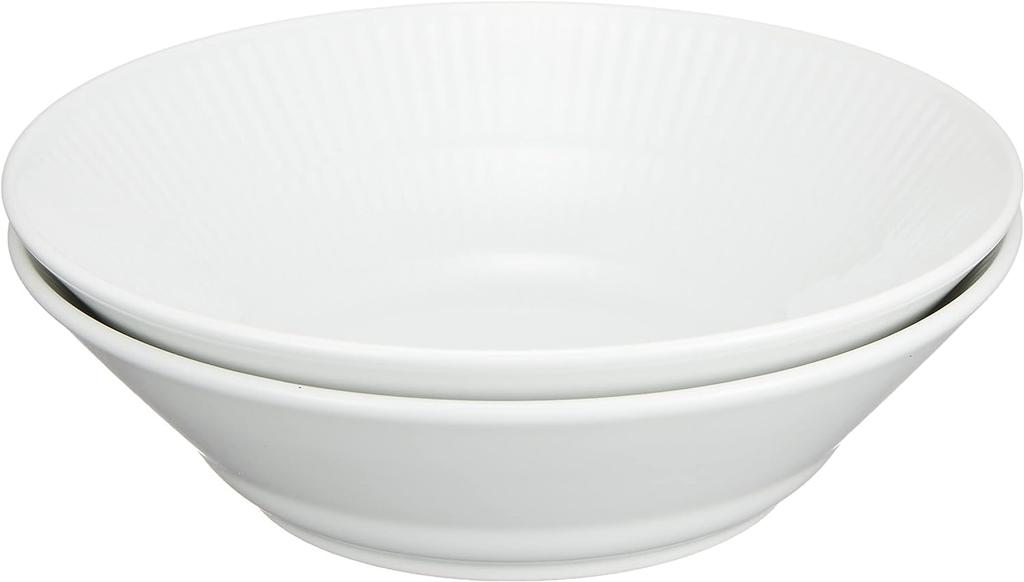[Оригинальный импортный товар] Глубокая тарелка Royal Copenhagen White Fluted, 17 см, Набор из 2 шт., Свадебный подарок, Артикул. 1016914