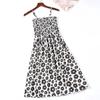 Summer Women Sexy Sleeveless Dresses Female A-line Chiffon Bohemian Floral Strapless Dress